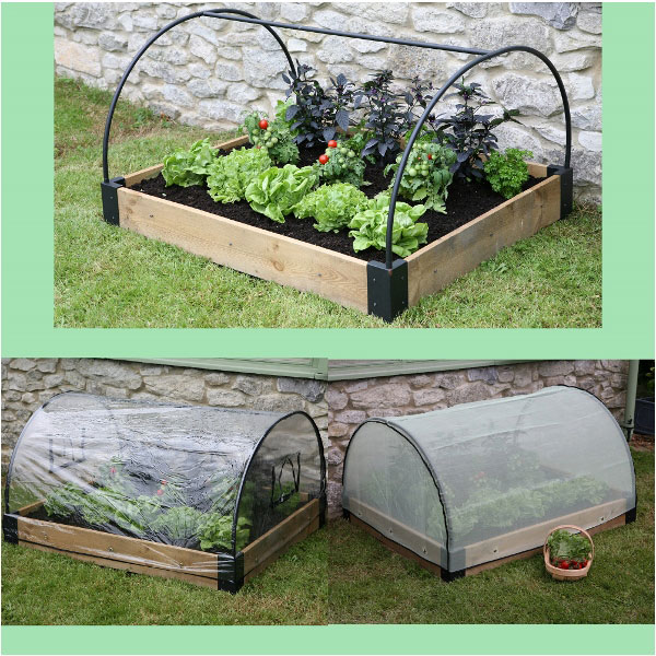Raised Bed, Frame, Poly Weather Protection   Micromesh Cover Complete Set